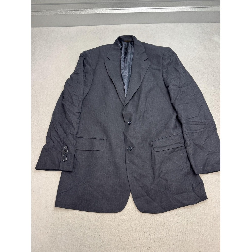 Brooks Brothers Blazer Mens 40R Gray Herringbone Wool Stretch Two Button Jacket‎